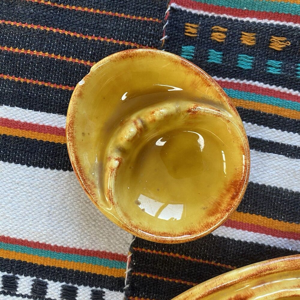 Vintage 1960’s Ashtray Set Of 3! Psychedelic. Boho. Glazed Pottery. Hippie. - Picture 4 of 11